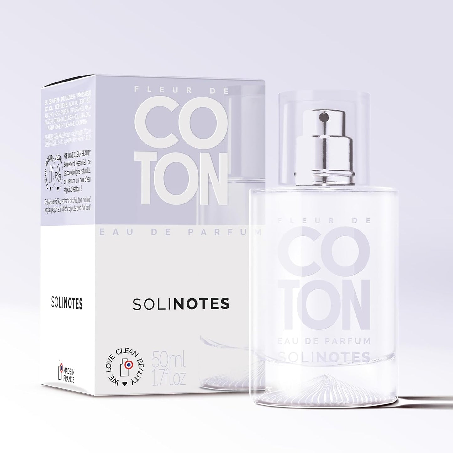 Parfum Femme SOLINOTES Coton - Eau De Parfum | Fragrance Florale et Apaisante - Cadeau Parfait pour Elle - 50 ml