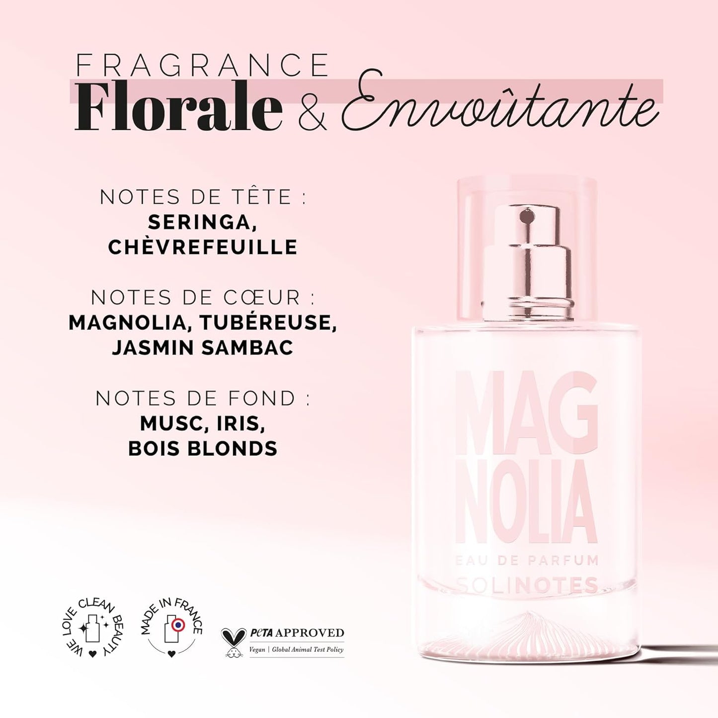 Parfum Femme SOLINOTES Magnolia - Eau De Parfum | Fragrance Florale et Apaisante - Cadeau Parfait pour Elle - 50 ml
