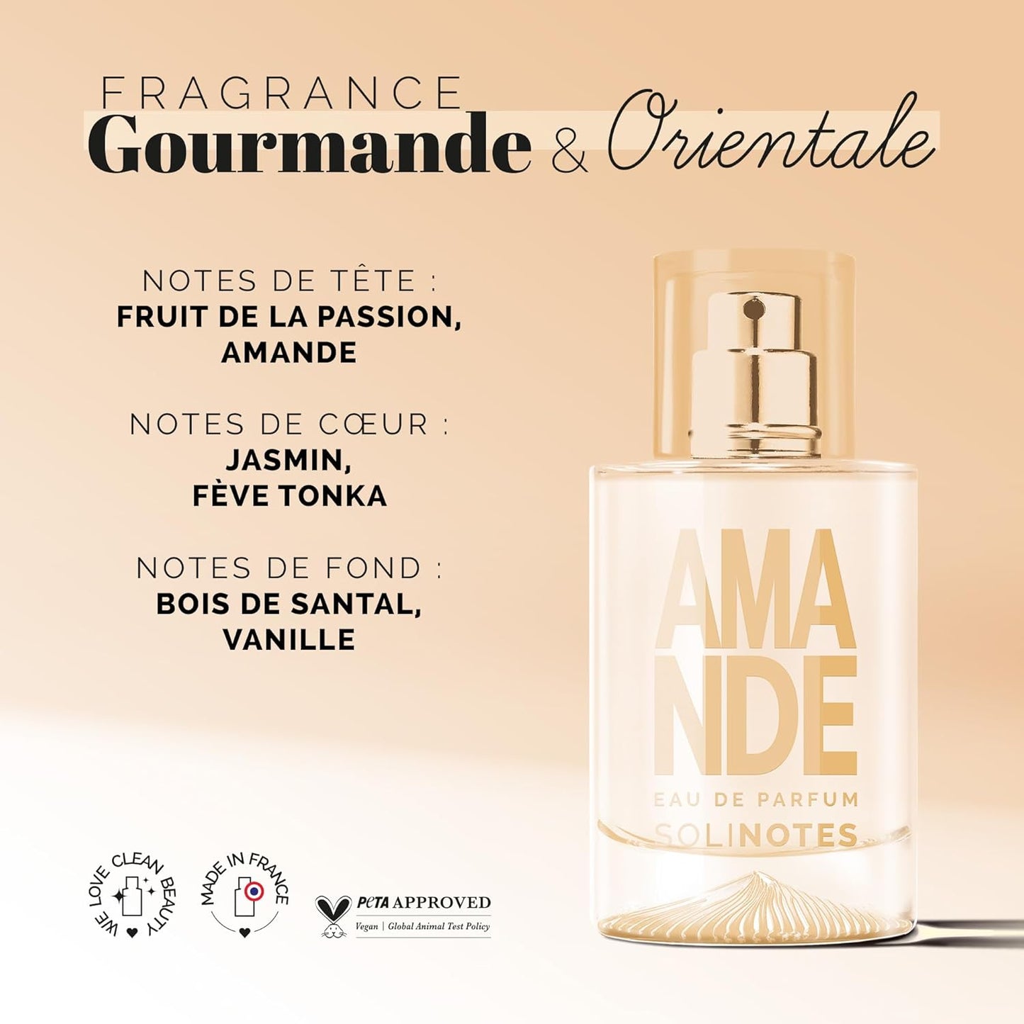 Parfum Femme SOLINOTES Amande - Eau De Parfum | Fragrance Florale et Apaisante - Cadeau Parfait pour Elle - 50 ml