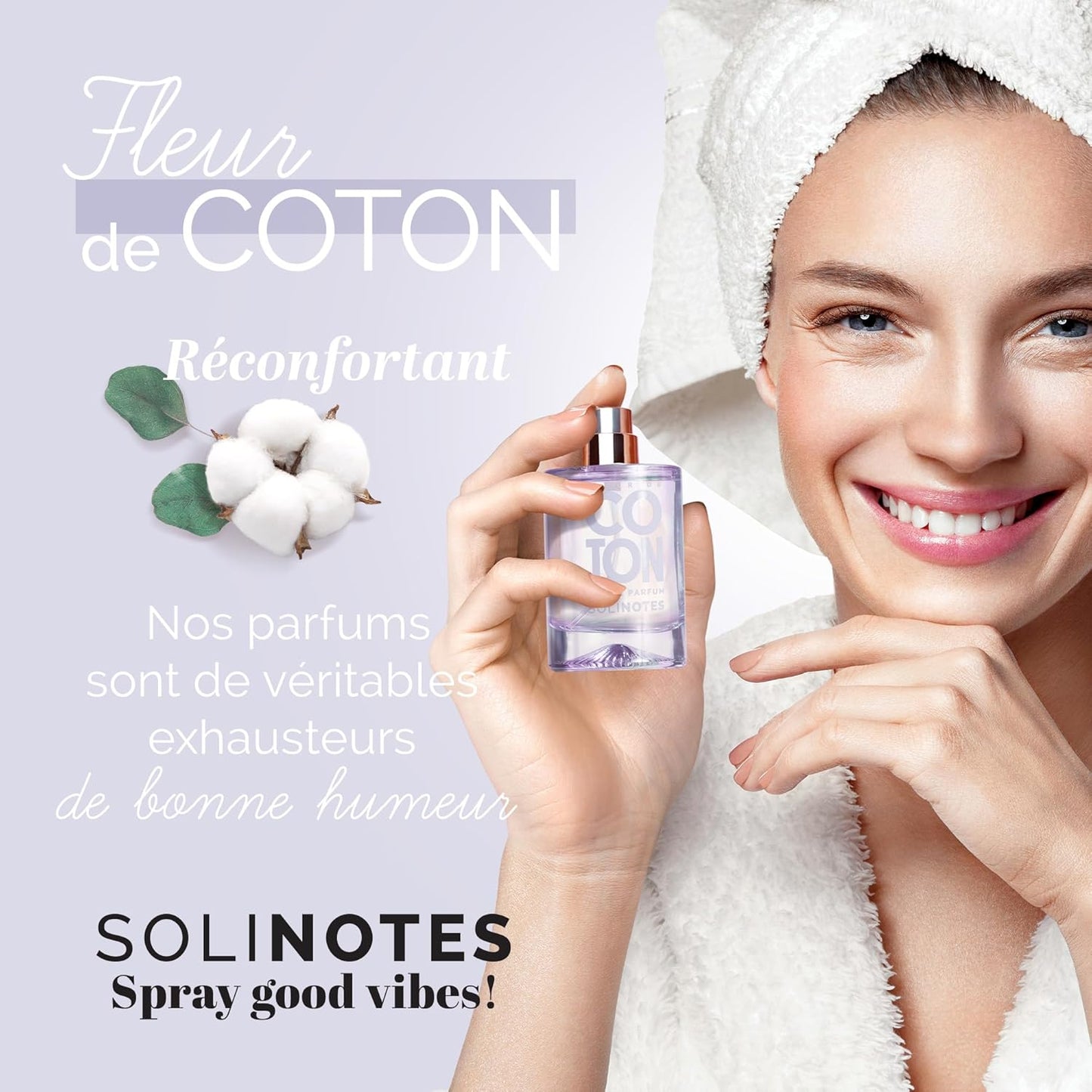 Parfum Femme SOLINOTES Coton - Eau De Parfum | Fragrance Florale et Apaisante - Cadeau Parfait pour Elle - 50 ml