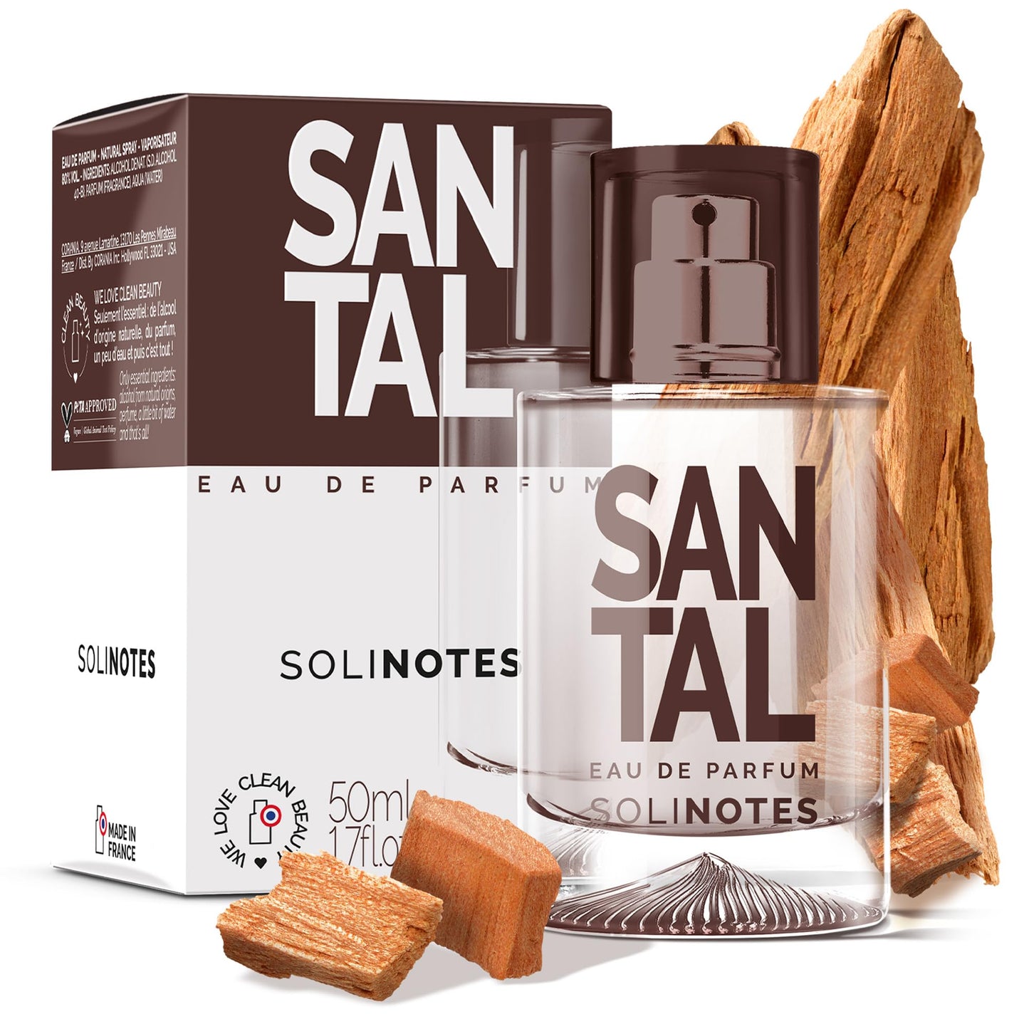 Parfum Femme SOLINOTES Santal - Eau De Parfum | Fragrance Florale et Apaisante - Cadeau Parfait pour Elle - 15 ml