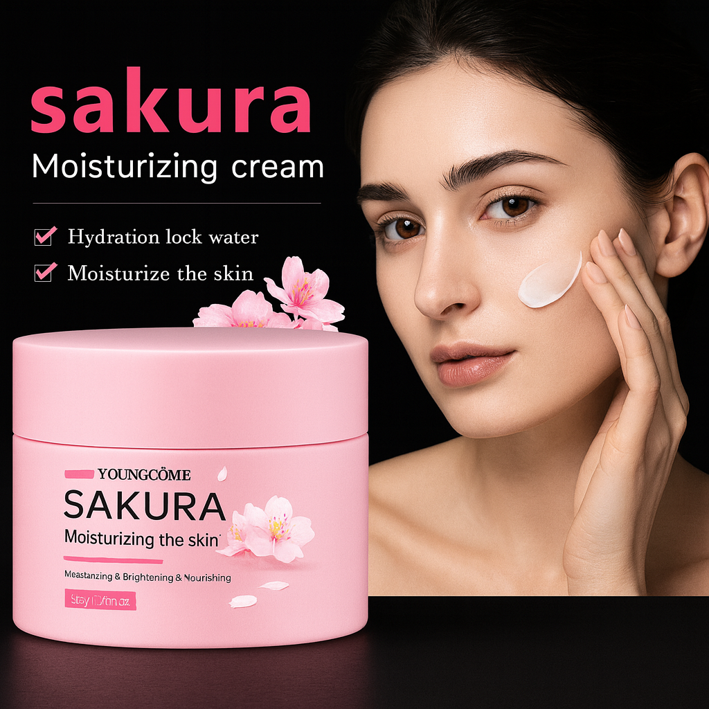 Crème Hydratante à l’Essence de Sakura – Soin Visage Fleur de Cerisier | Hydratation Intense & Réparation des Peaux Sèches