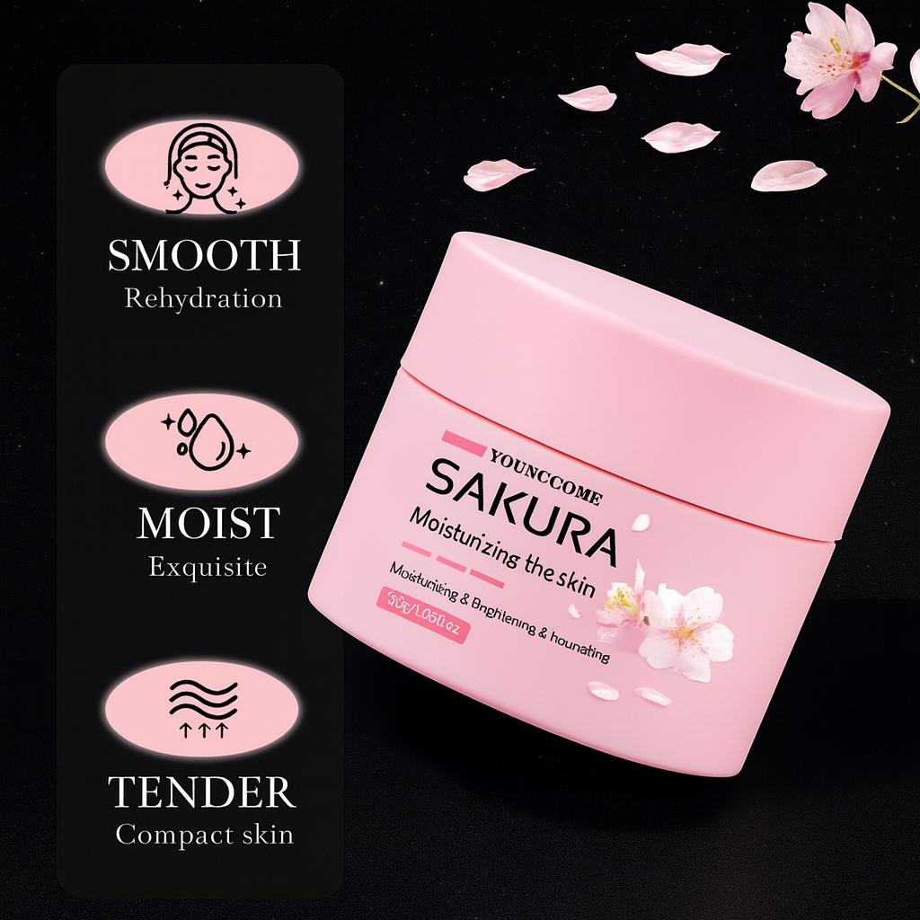 Crème Hydratante à l’Essence de Sakura – Soin Visage Fleur de Cerisier | Hydratation Intense & Réparation des Peaux Sèches