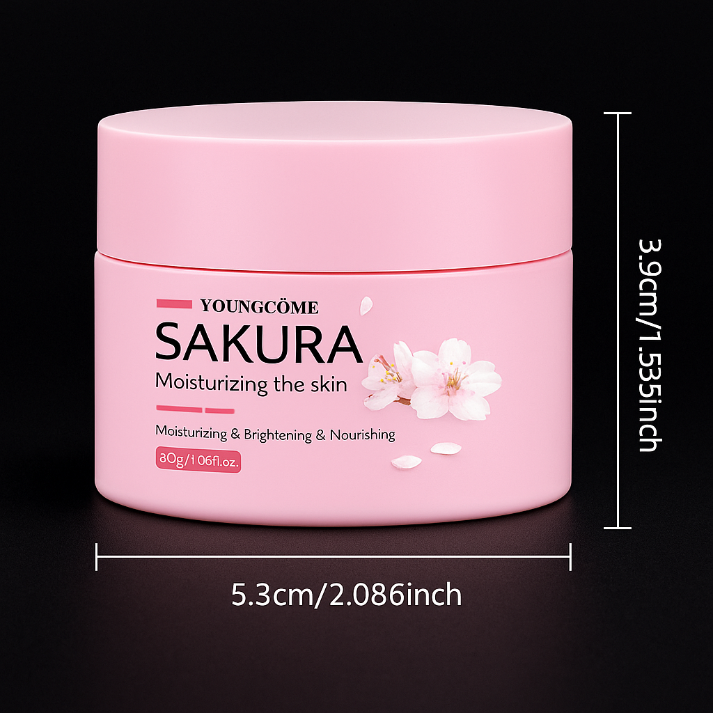 Crème Hydratante à l’Essence de Sakura – Soin Visage Fleur de Cerisier | Hydratation Intense & Réparation des Peaux Sèches