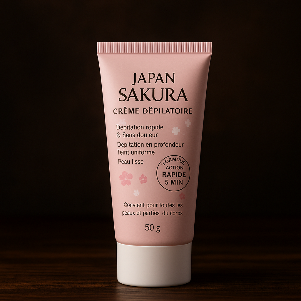 Crème Dépilatoire Sakura – Élimination Rapide et Indolore des Poils (Zones Sensibles & Corps)