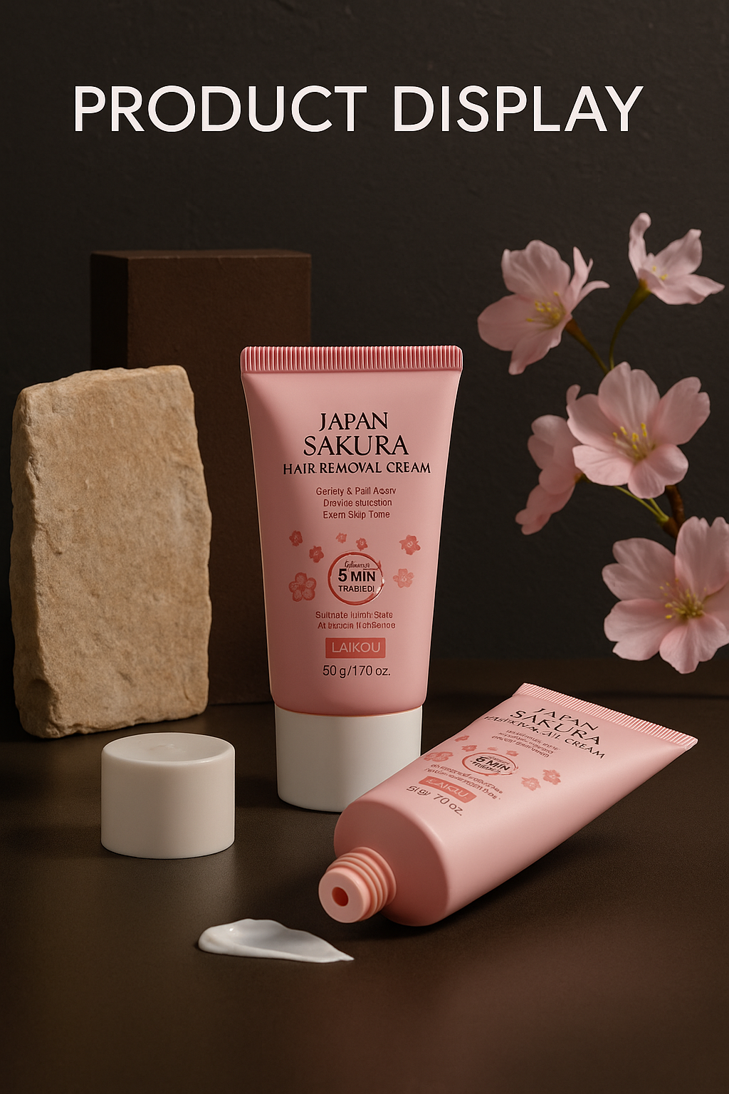 Crème Dépilatoire Sakura – Élimination Rapide et Indolore des Poils (Zones Sensibles & Corps)
