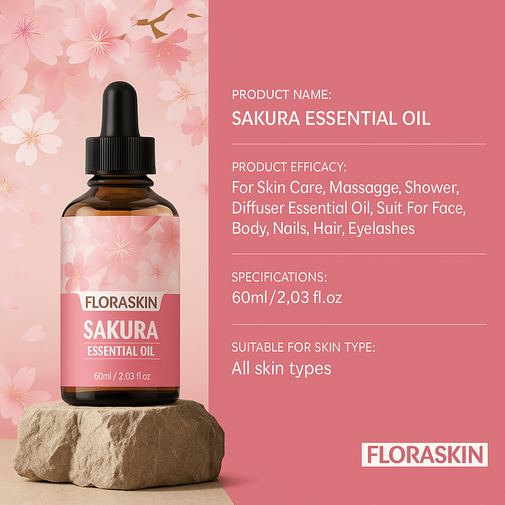 Huile Visage Parfumée NIVAVIN longue durée – Extrait de Sakura (30/60 ml)