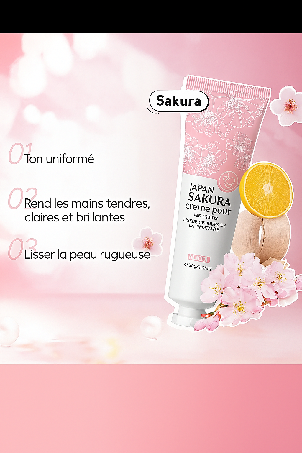 Crème Mains Réparatrice au Collagène & Sakura – Soin Profond