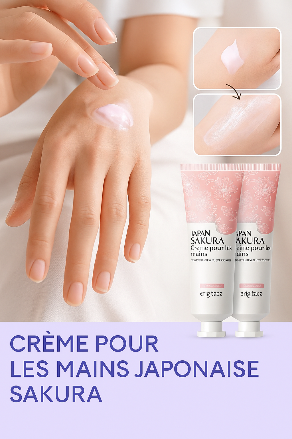 Crème Mains Réparatrice au Collagène & Sakura – Soin Profond