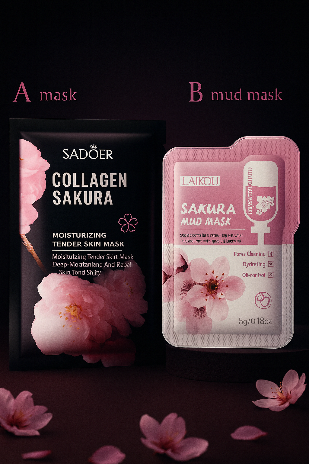 Pack 1 ou 5 Masques Collagène Sakura – Soin Hydratant & Purifiant