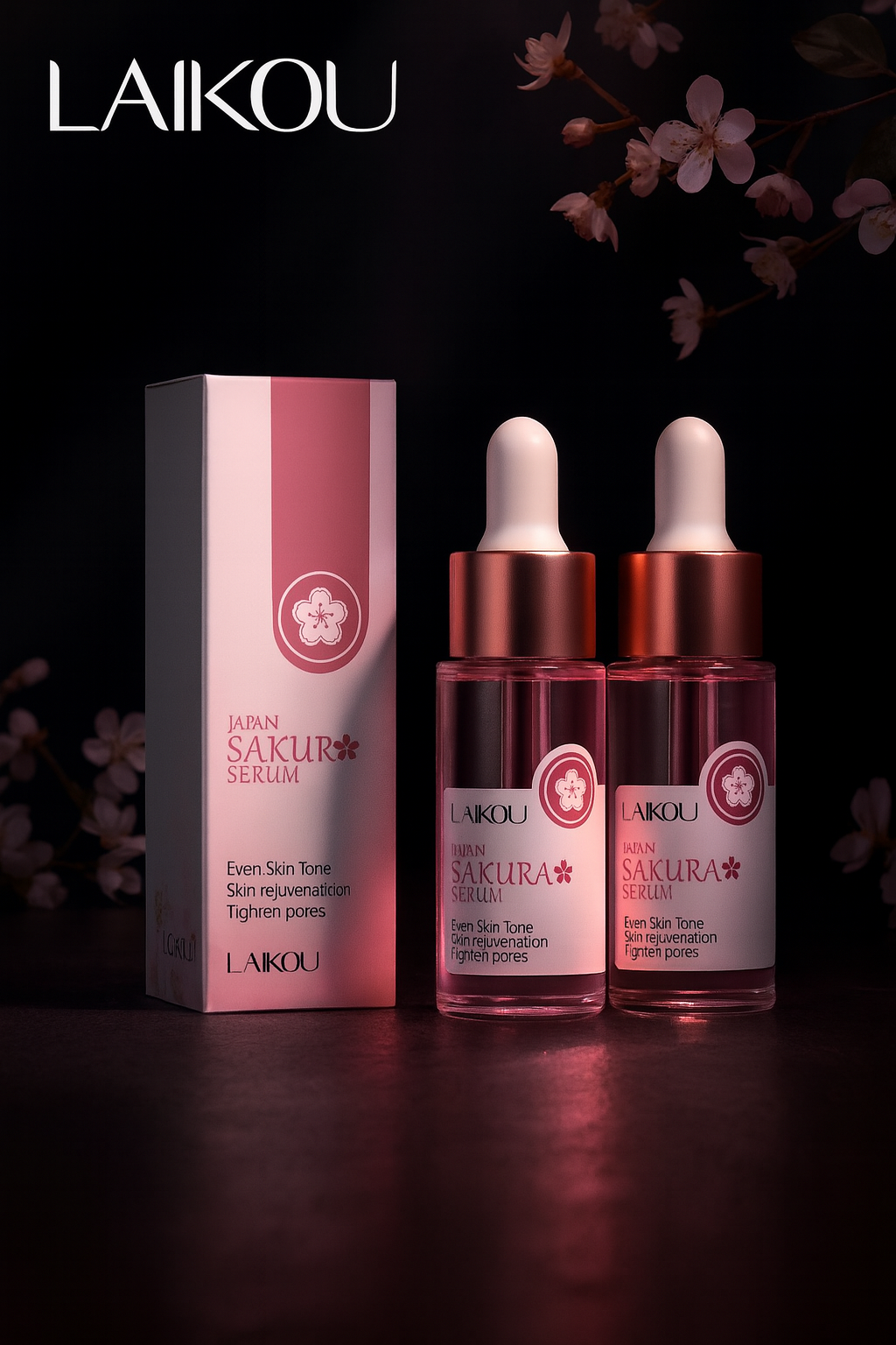 Sakura Facial Serum – 1/2/3 pcs – Éclat & Hydratation à l’Acide Hyaluronique