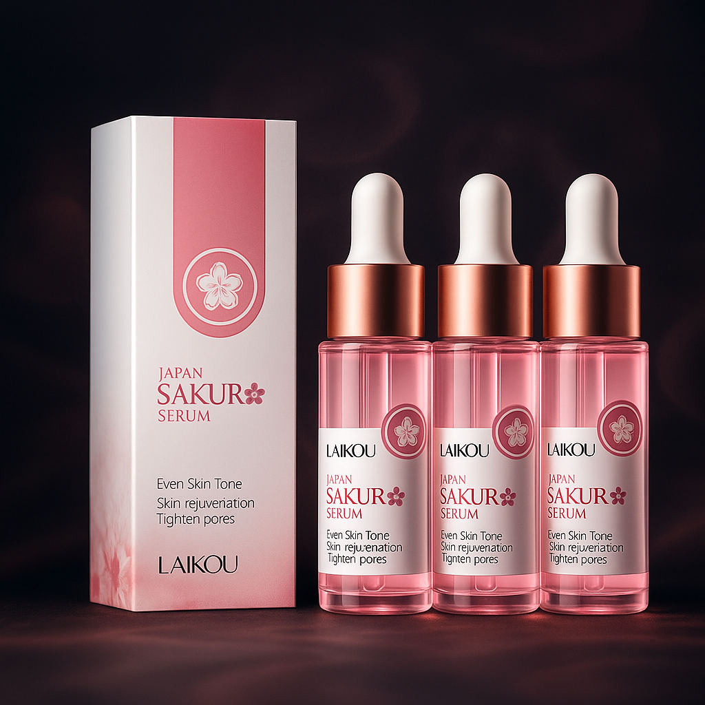 Sakura Facial Serum – 1/2/3 pcs – Éclat & Hydratation à l’Acide Hyaluronique