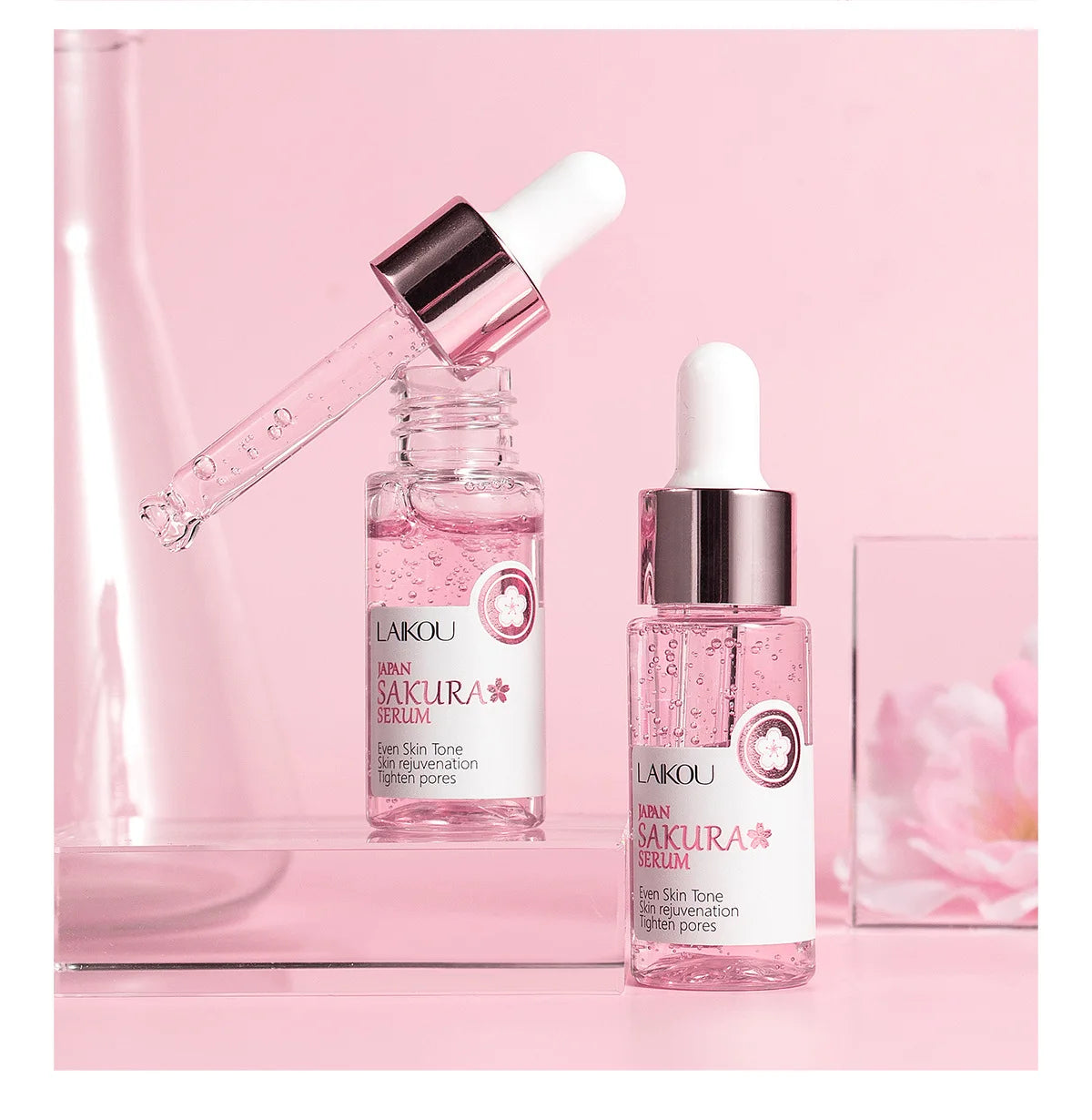 Sakura Facial Serum – 1/2/3 pcs – Éclat & Hydratation à l’Acide Hyaluronique