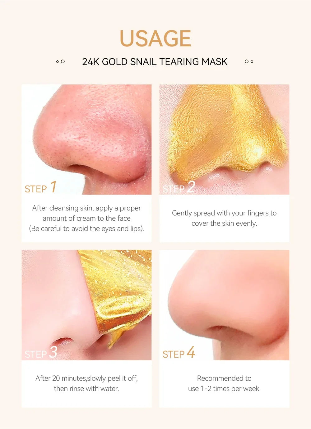 Masque Éclat LAIKOU – Sakura & Or 24K, Anti-Rides & Purifiant