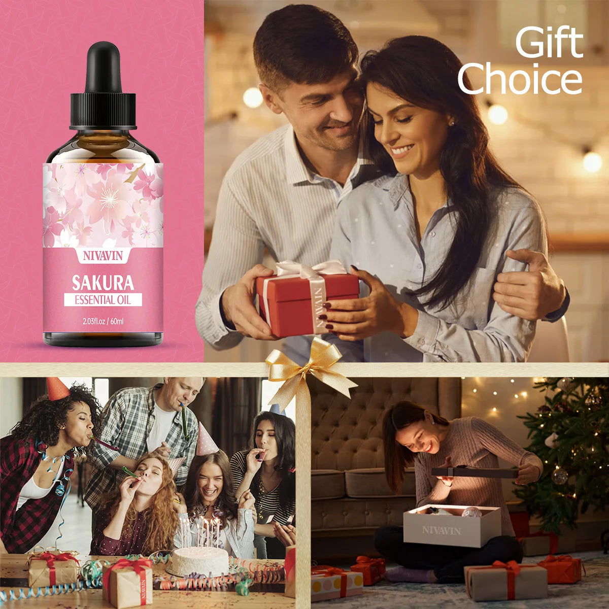 Huile Visage Parfumée NIVAVIN longue durée – Extrait de Sakura (30/60 ml)