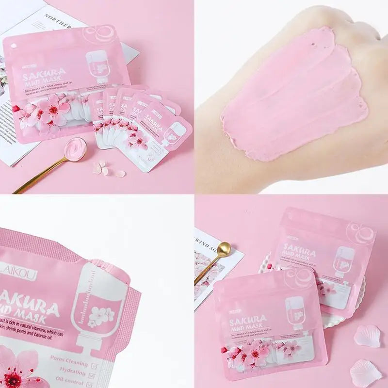 Pack 1 ou 5 Masques Collagène Sakura – Soin Hydratant & Purifiant