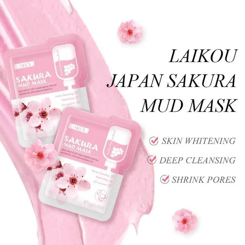 Pack 1 ou 5 Masques Collagène Sakura – Soin Hydratant & Purifiant