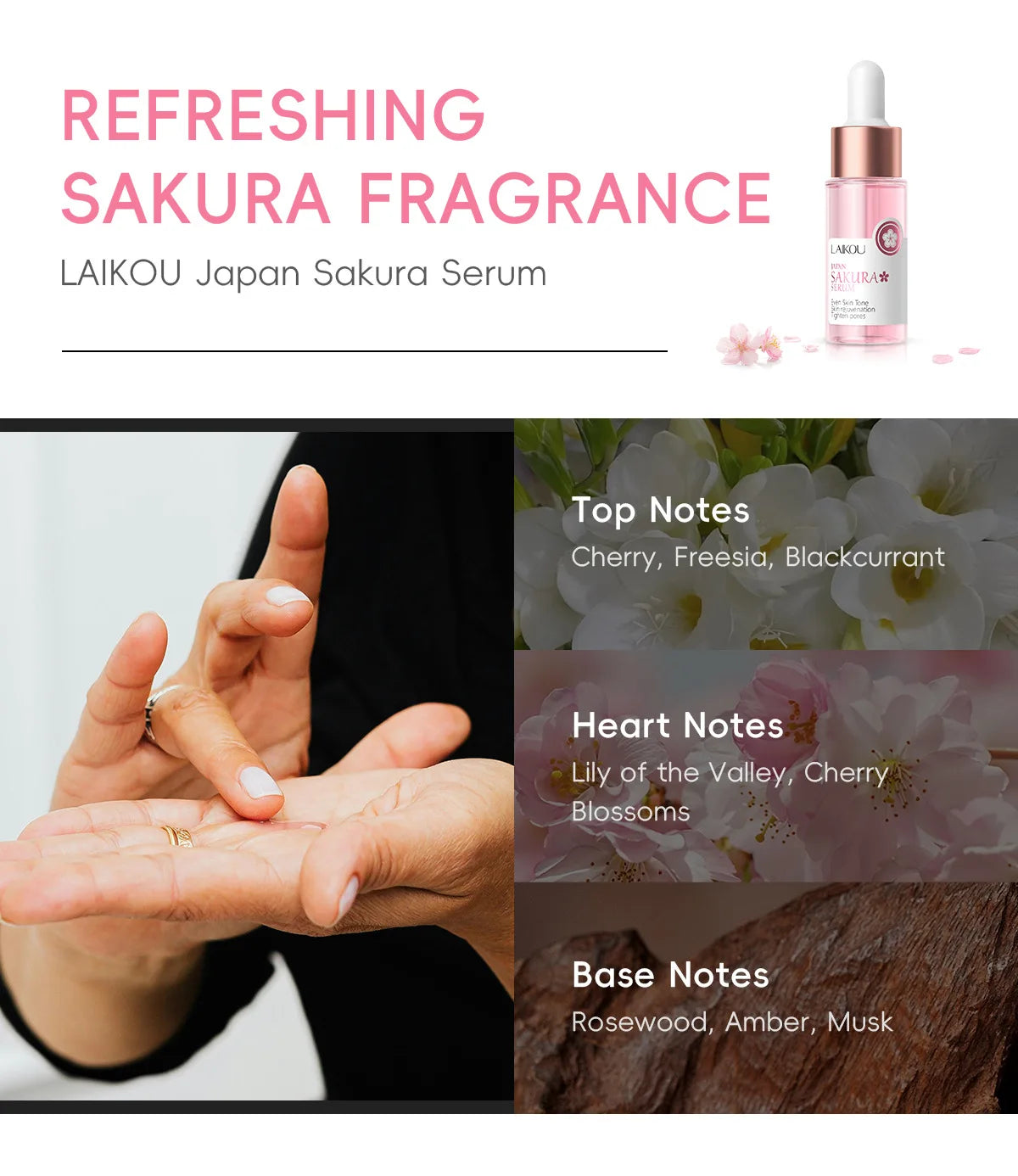 Sakura Facial Serum – 1/2/3 pcs – Éclat & Hydratation à l’Acide Hyaluronique