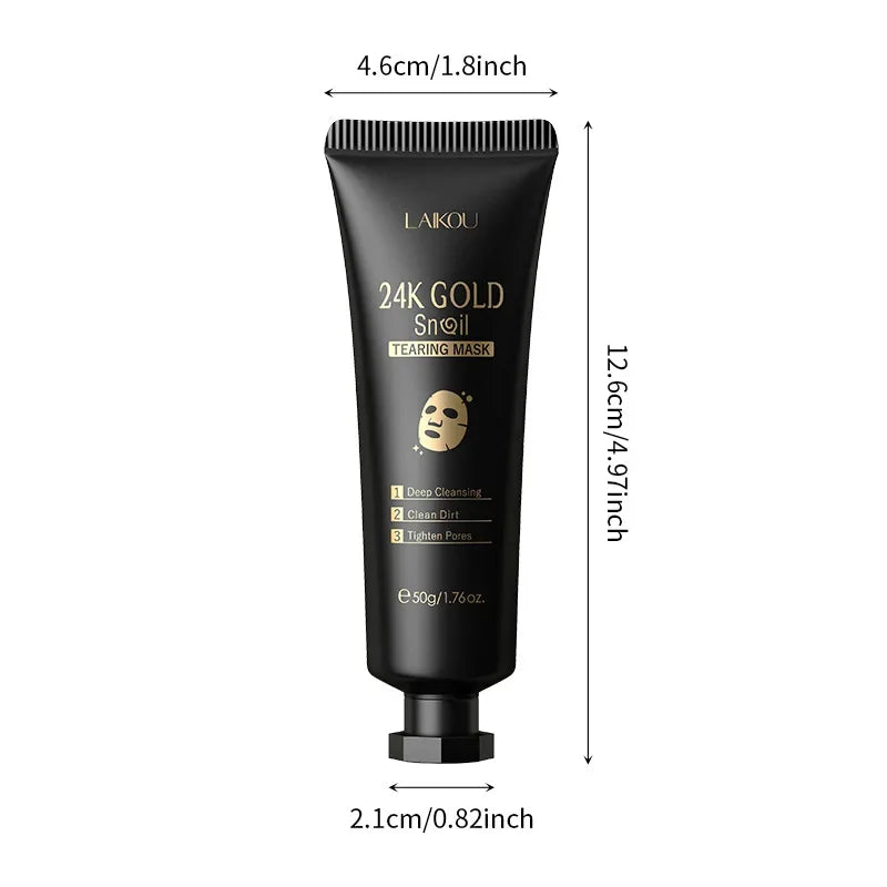 Masque Éclat LAIKOU – Sakura & Or 24K, Anti-Rides & Purifiant