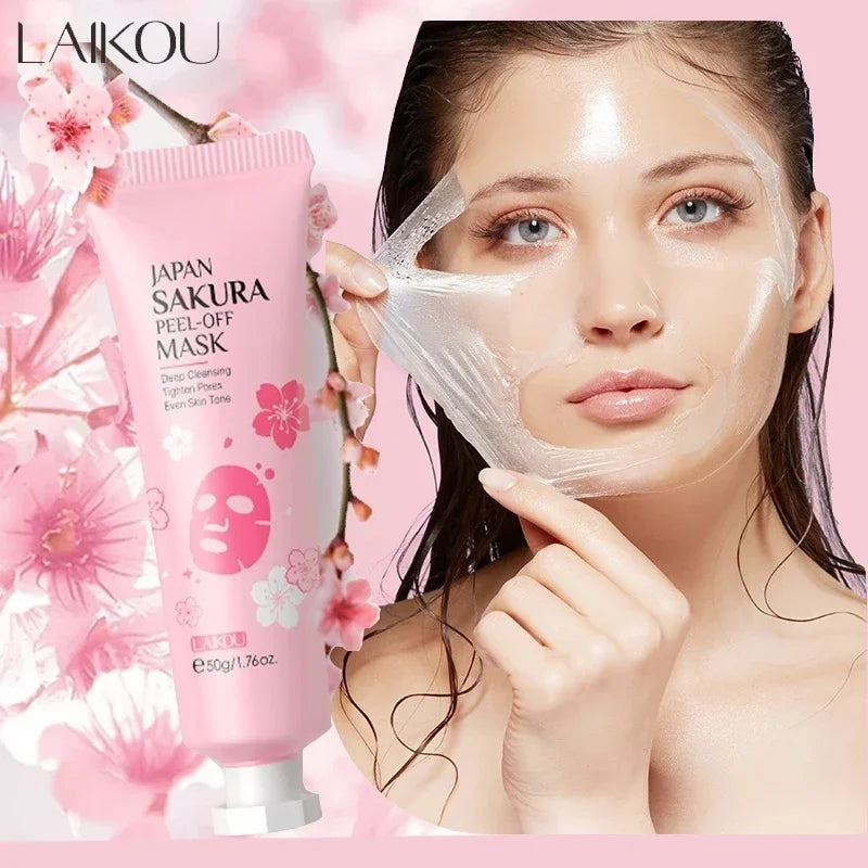 Masque Éclat LAIKOU – Sakura & Or 24K, Anti-Rides & Purifiant