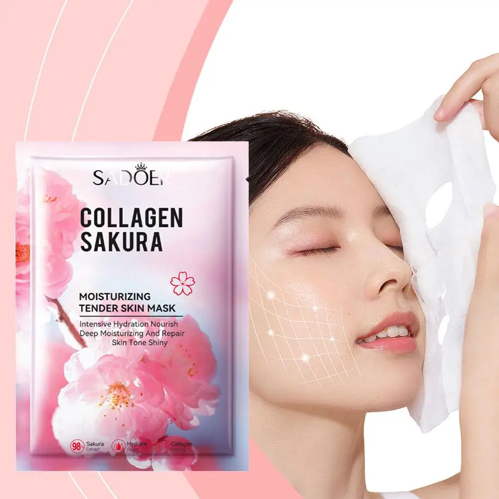 Pack 1 ou 5 Masques Collagène Sakura – Soin Hydratant & Purifiant