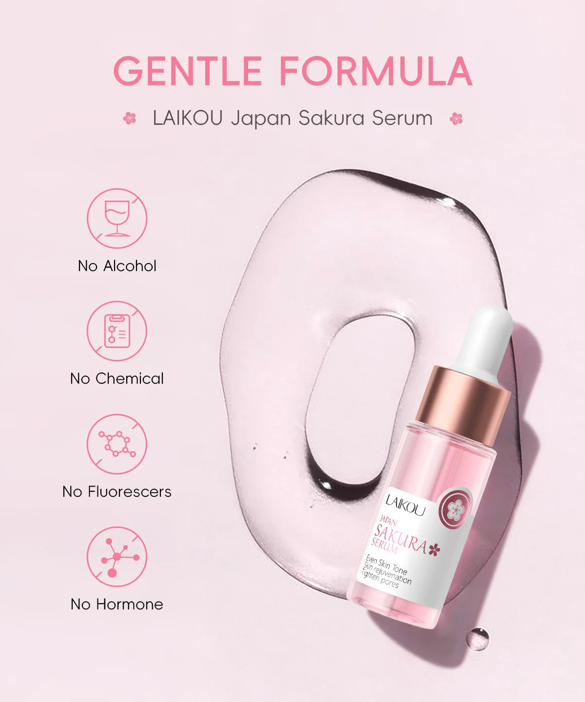 Sakura Facial Serum – 1/2/3 pcs – Éclat & Hydratation à l’Acide Hyaluronique