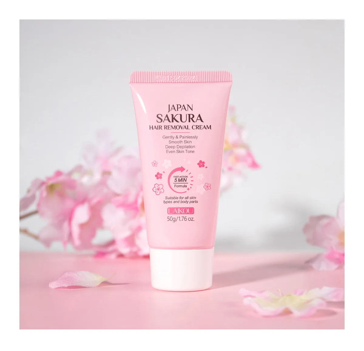 Crème Dépilatoire Sakura – Élimination Rapide et Indolore des Poils (Zones Sensibles & Corps)
