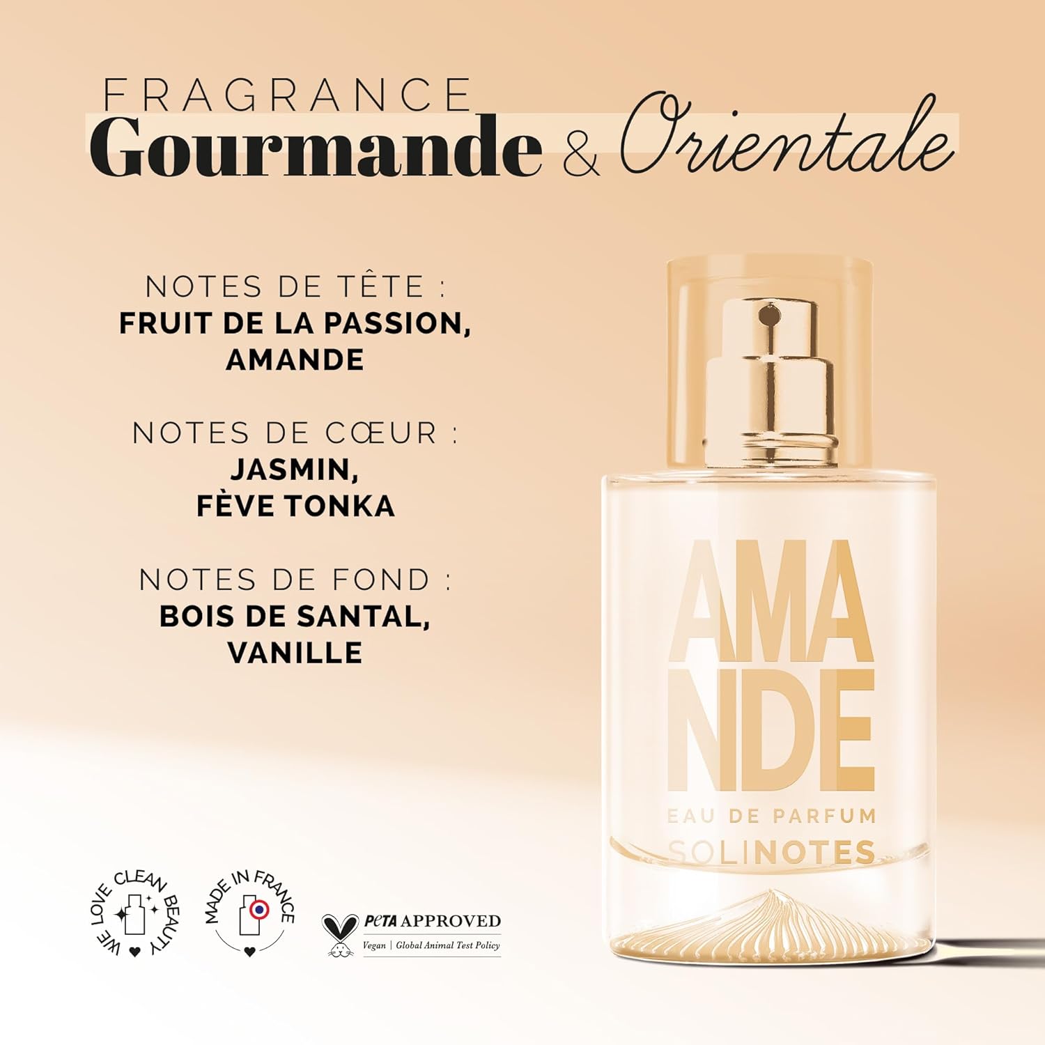 Parfum Femme SOLINOTES Amande - Eau De Parfum | Fragrance Florale et Apaisante - Cadeau Parfait pour Elle - 50 ml