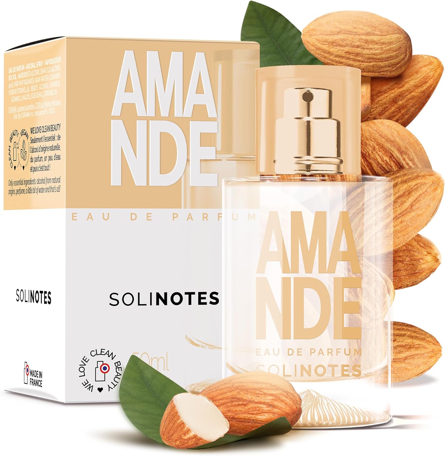 Parfum Femme SOLINOTES Amande - Eau De Parfum | Fragrance Florale et Apaisante - Cadeau Parfait pour Elle - 50 ml