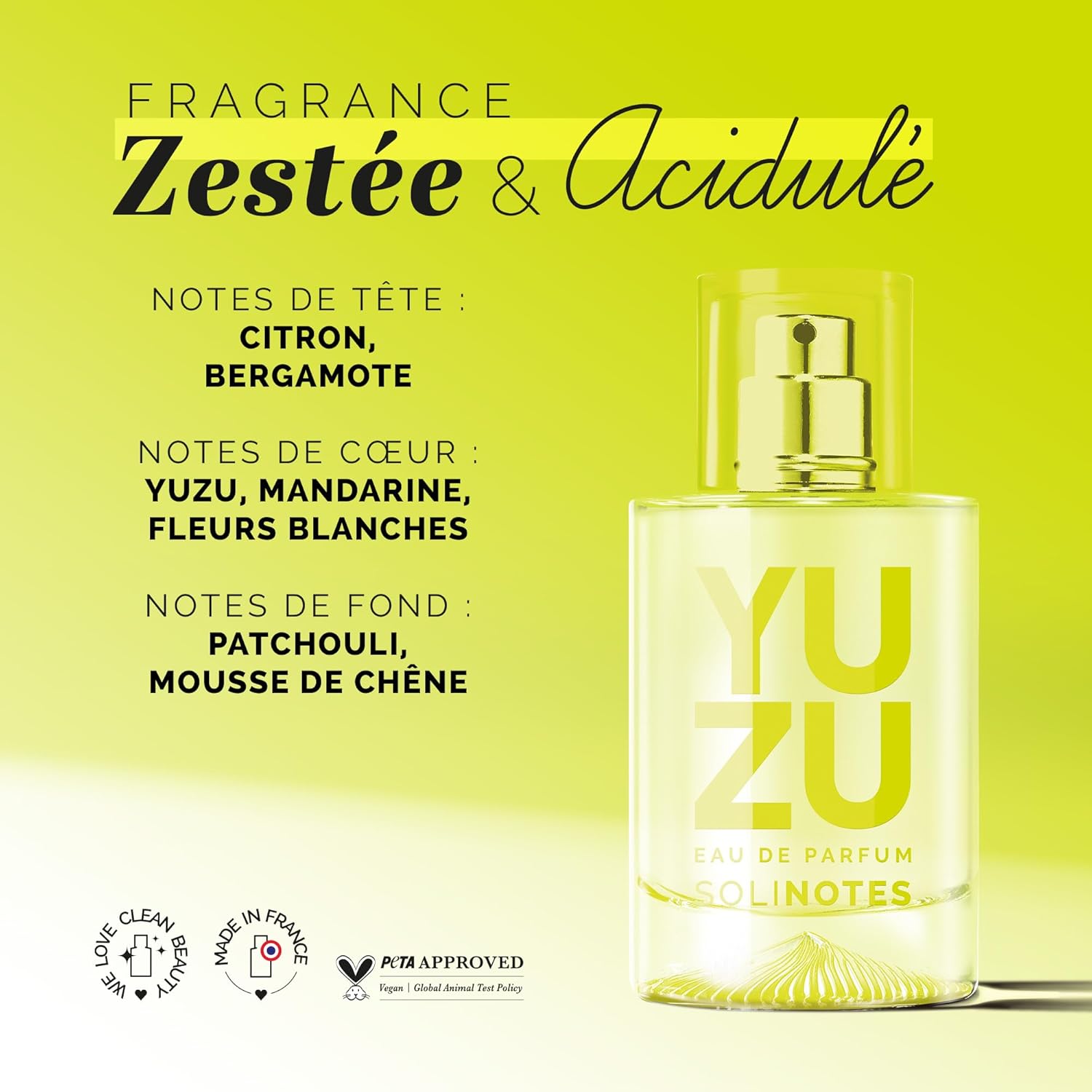 Parfum Femme SOLINOTES Yuzu - Eau De Parfum | Fragrance Florale et Apaisante - Cadeau Parfait pour Elle - 50 ml