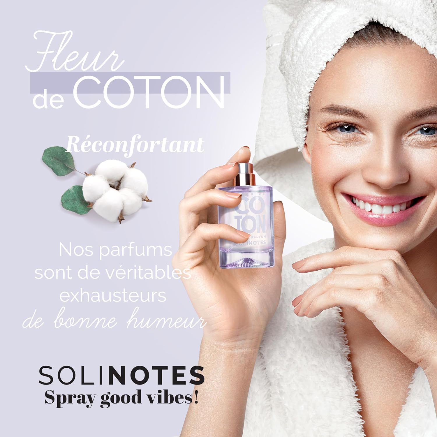 Parfum Femme SOLINOTES Coton - Eau De Parfum | Fragrance Florale et Apaisante - Cadeau Parfait pour Elle - 50 ml