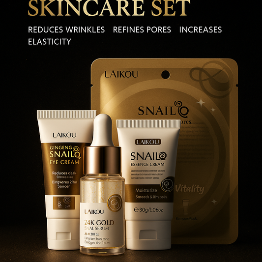 3pcs/set LAIKOU Vitamin C 24K Golden Sakura Skin Care Sets Face Cream Serum Eye Cream Moisturizing Anti Wrinkles Face Care Kit