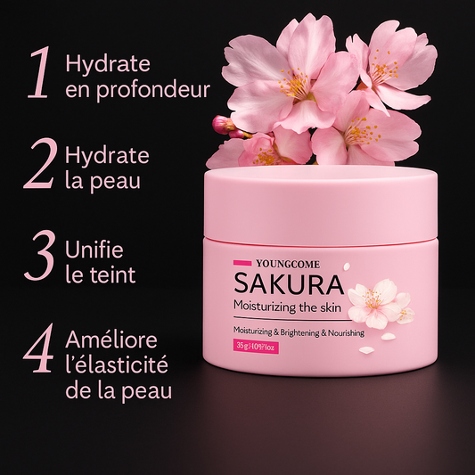 Crème Hydratante à l’Essence de Sakura – Soin Visage Fleur de Cerisier | Hydratation Intense & Réparation des Peaux Sèches