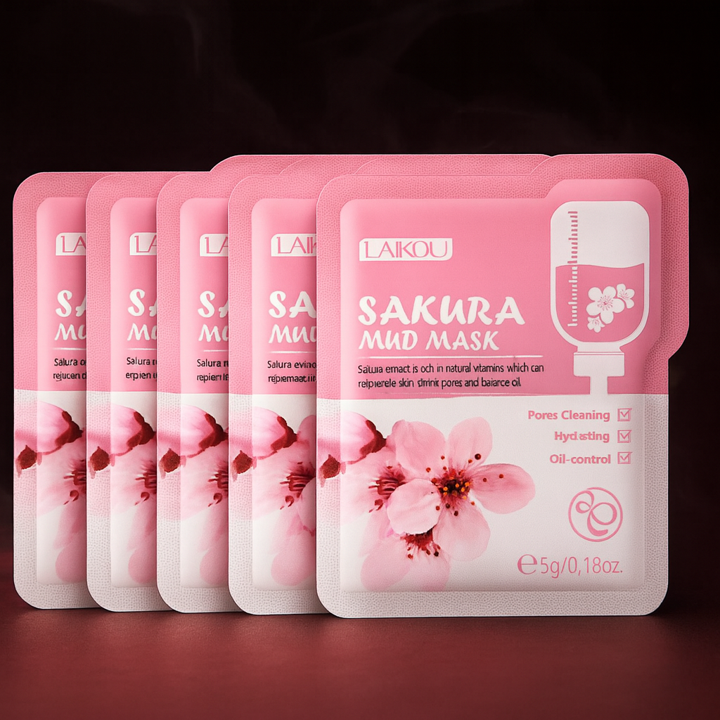 Pack 1 ou 5 Masques Collagène Sakura – Soin Hydratant & Purifiant