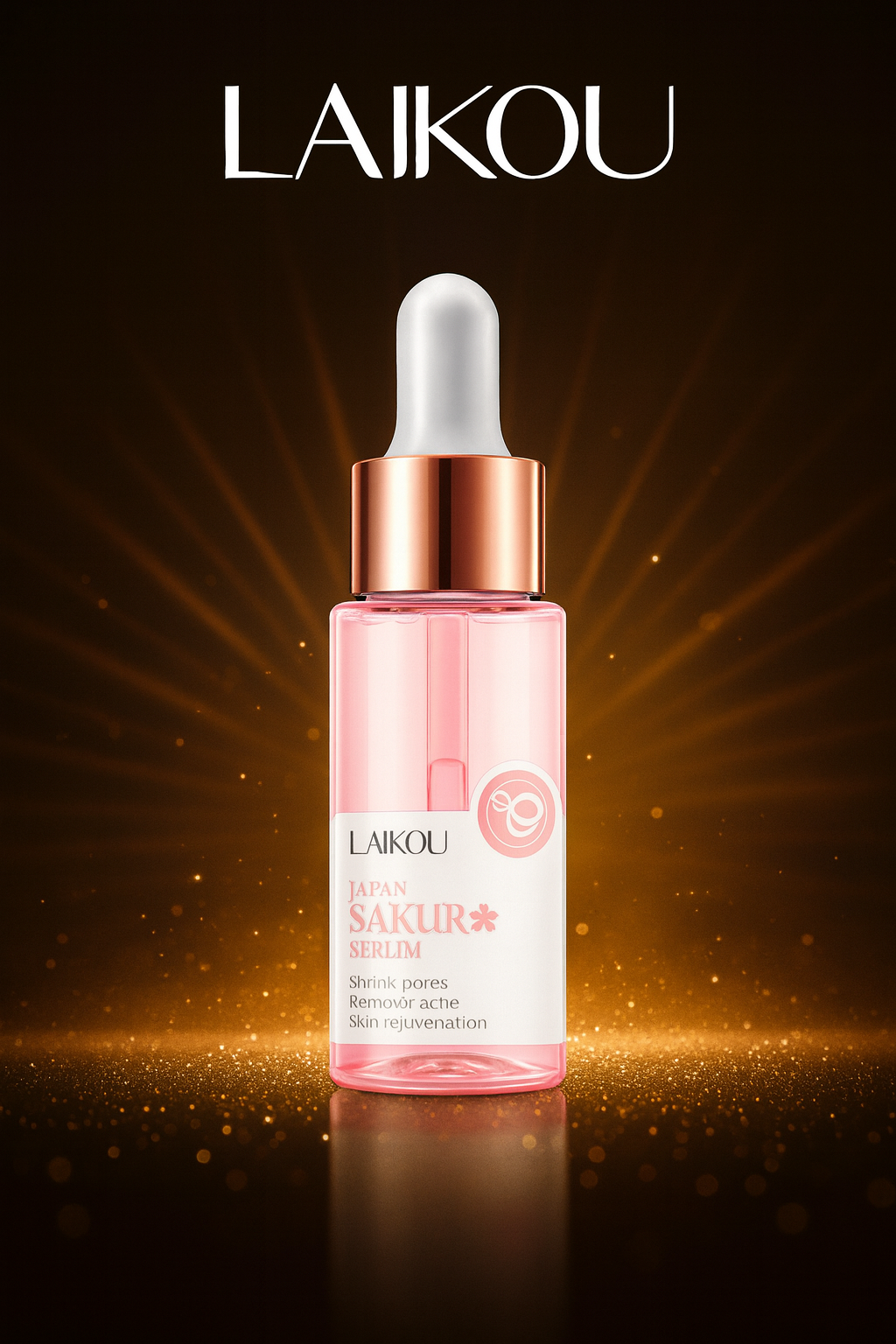 Sérum Visage LAIKOU – Essence de Sakura du Japon & Or 24K