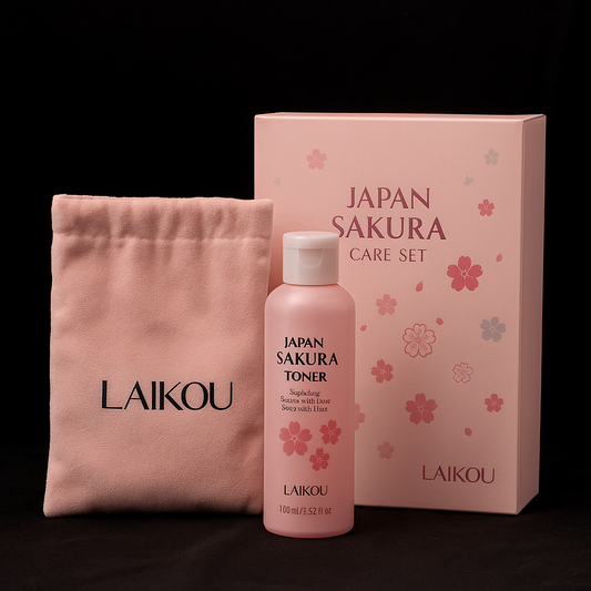 Sakura skin care sets with cleanser, serum, eye cream, facial cream, sunscreen beauty products for women, travel skin care kit