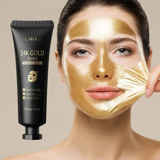 Masque Éclat LAIKOU – Sakura & Or 24K, Anti-Rides & Purifiant