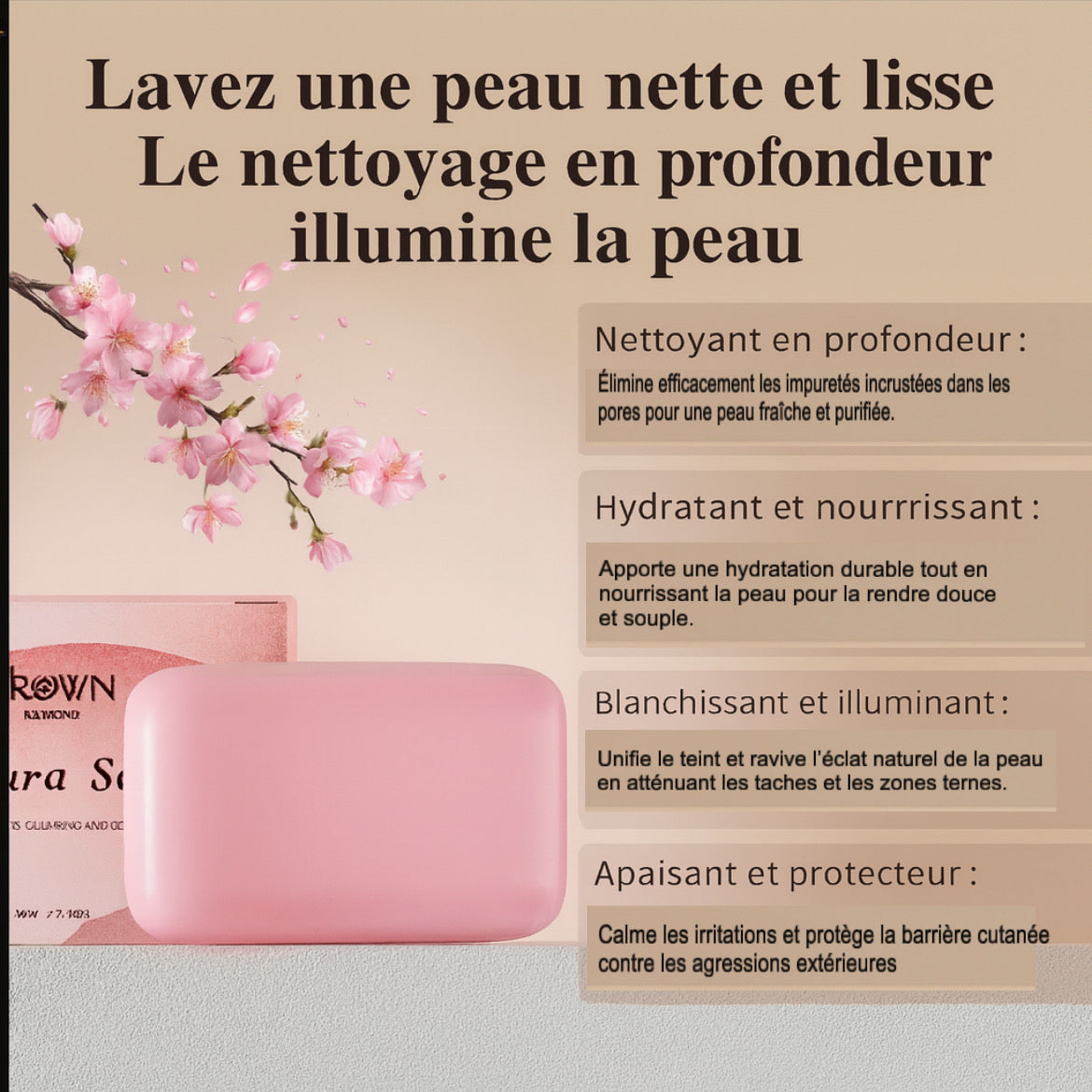 Savon pour le corps Sakura Japonais – Soin Naturel pour Peau Douce et Lumineuse